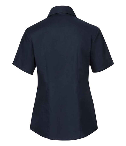 Russell Collection - Ladies Short Sleeve Easy Care Oxford Shirt - Pierre Francis