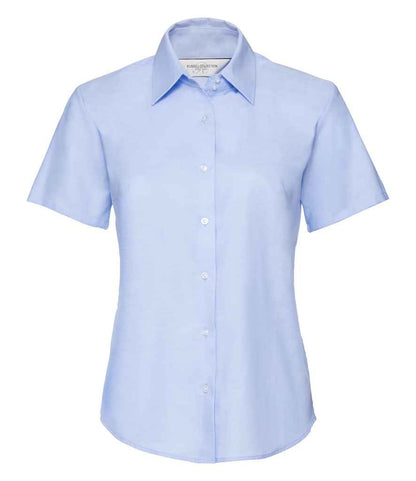 Russell Collection - Ladies Short Sleeve Easy Care Oxford Shirt - 933F BLK XS