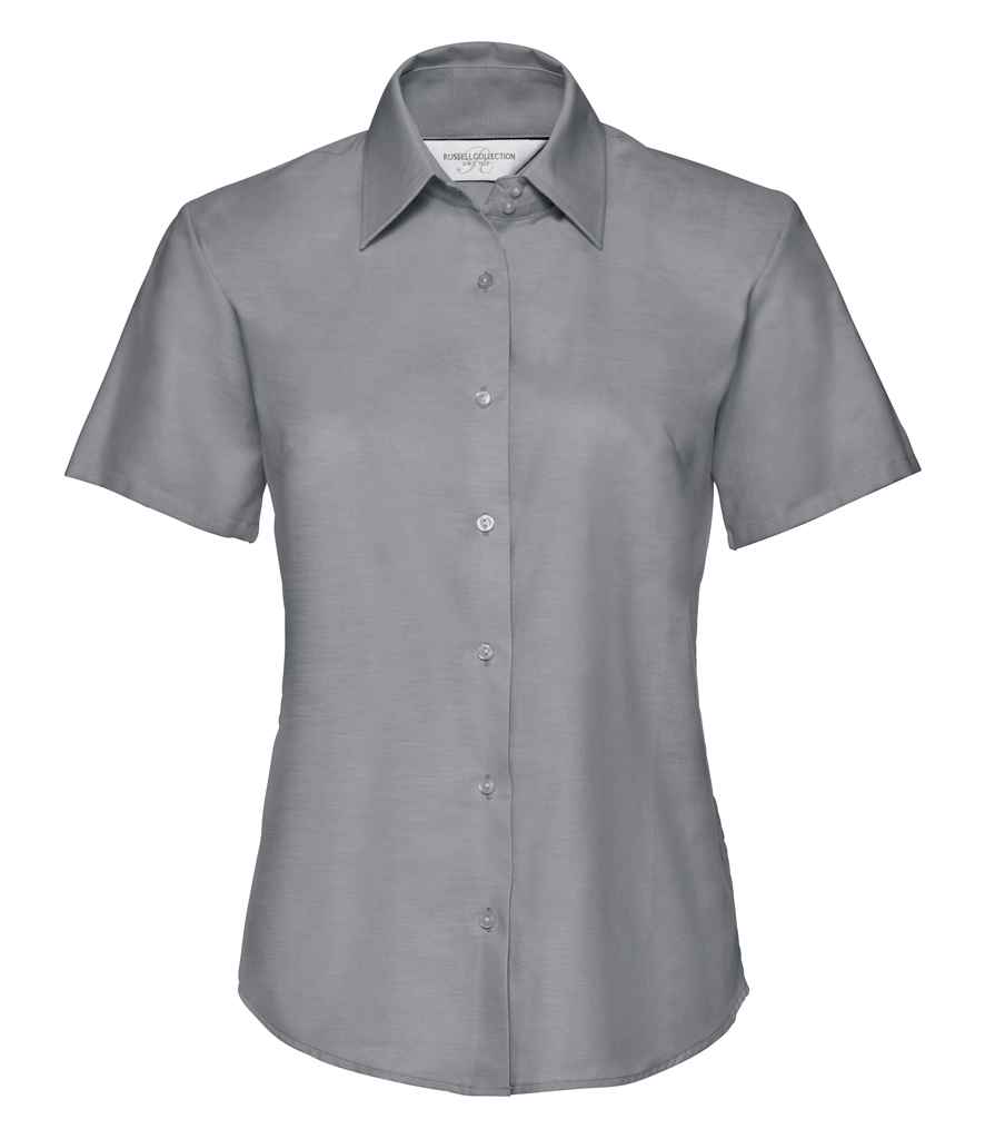Russell Collection - Ladies Short Sleeve Easy Care Oxford Shirt - 933F BLK XS