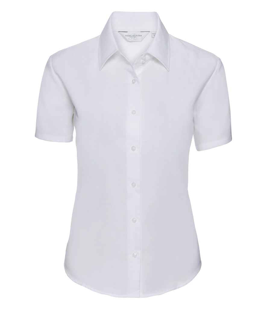 Russell Collection - Ladies Short Sleeve Easy Care Oxford Shirt - 933F BLK XS