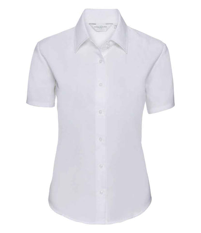 Russell Collection - Ladies Short Sleeve Easy Care Oxford Shirt - 933F BLK XS