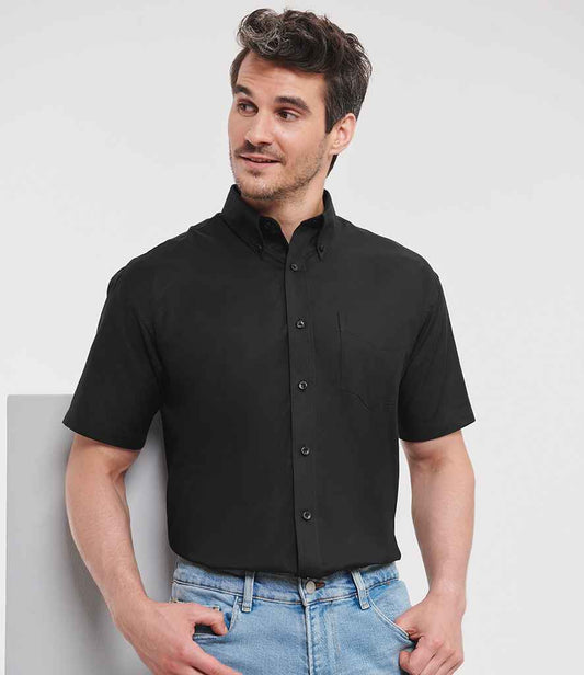 Russell Athletic Collection - Short Sleeve Easy Care Oxford Shirt - 933M BLK 14.5