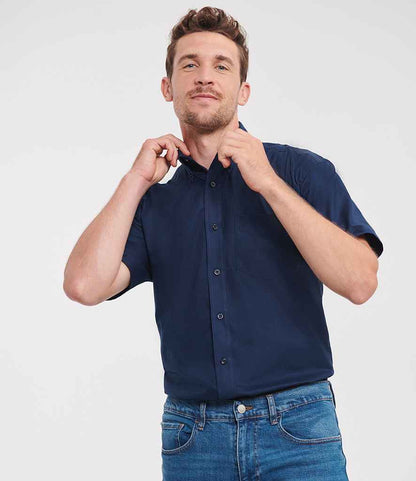 Russell Athletic Collection - Short Sleeve Easy Care Oxford Shirt - 933M BNV 14.5