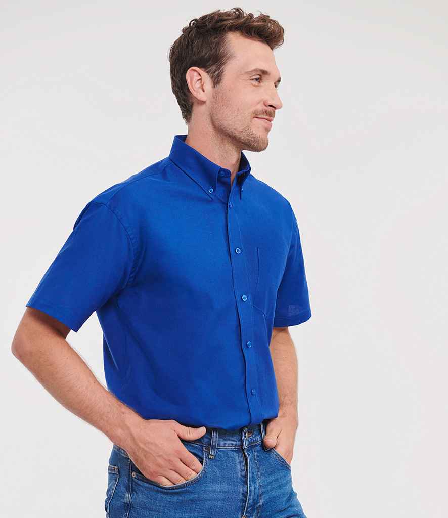 Russell Athletic Collection - Short Sleeve Easy Care Oxford Shirt - 933M BRO 14.5
