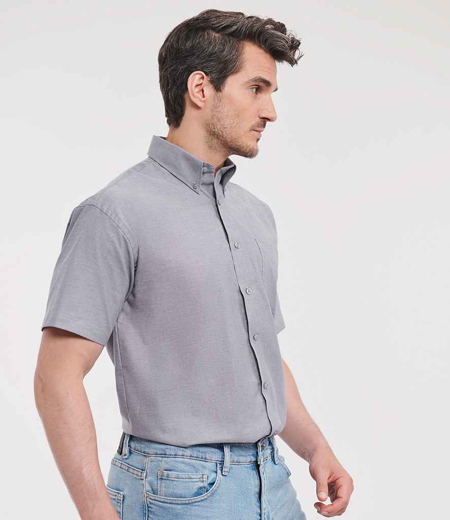 Russell Athletic Collection - Short Sleeve Easy Care Oxford Shirt - 933M SIL 14.5