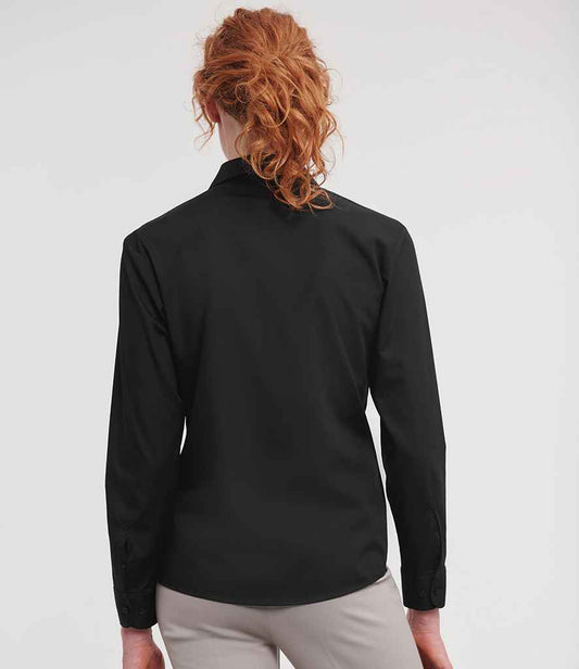 Russell Collection - Ladies Long Sleeve Easy Care Poplin Shirt - Pierre Francis