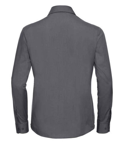 Russell Collection - Ladies Long Sleeve Easy Care Poplin Shirt - Pierre Francis