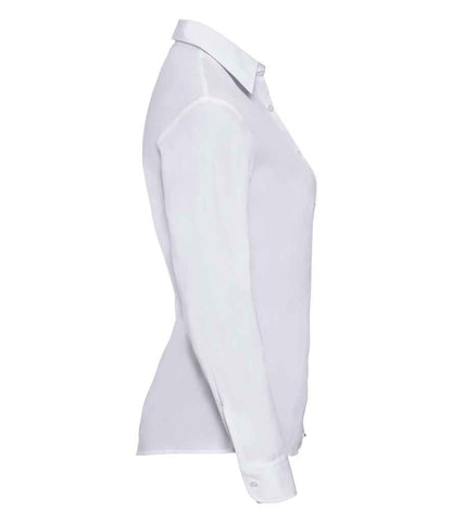 Russell Collection - Ladies Long Sleeve Easy Care Poplin Shirt - Pierre Francis