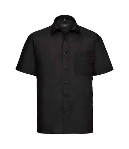 Russell Collection - Short Sleeve Easy Care Poplin Shirt - 935M BLK S