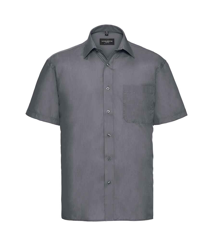 Russell Collection - Short Sleeve Easy Care Poplin Shirt - 935M BLK S