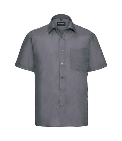 Russell Collection - Short Sleeve Easy Care Poplin Shirt - 935M BLK S