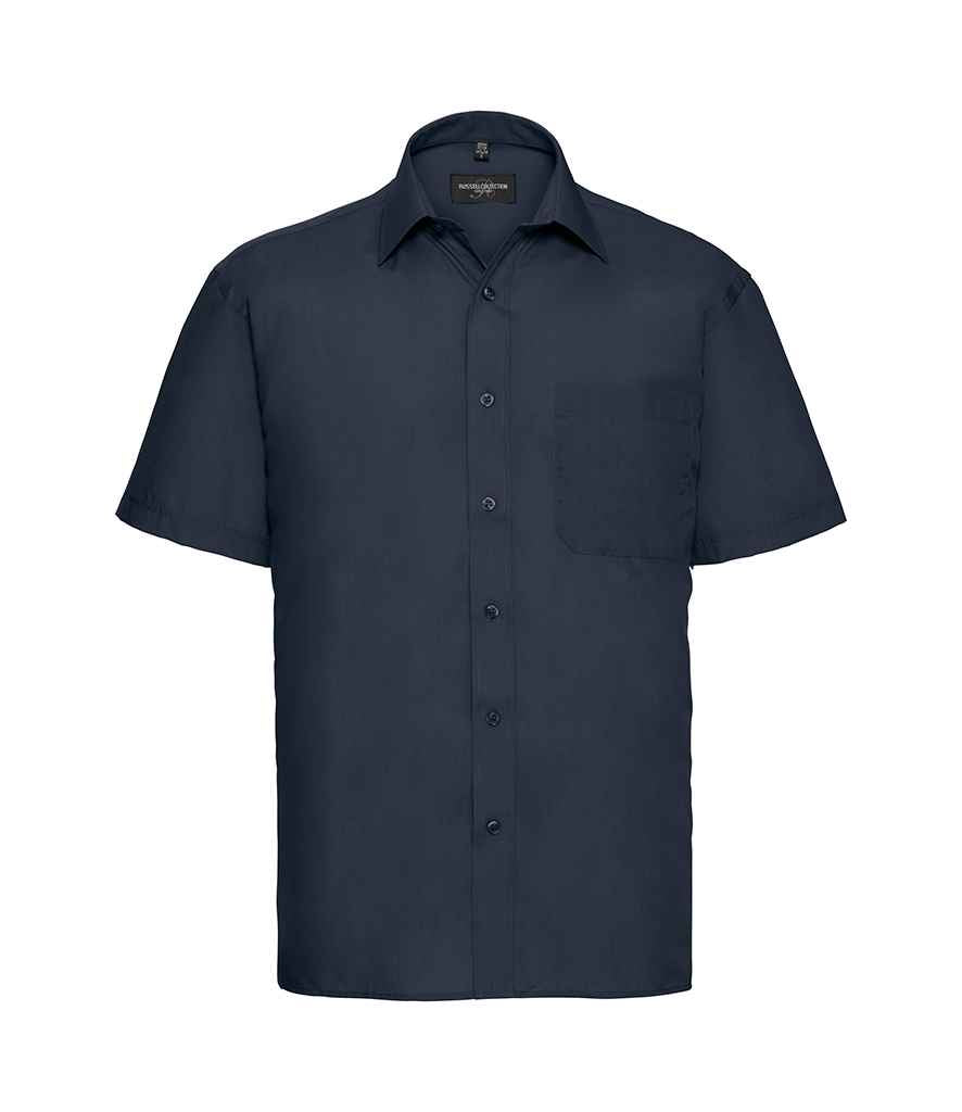 Russell Collection - Short Sleeve Easy Care Poplin Shirt - 935M BLK S
