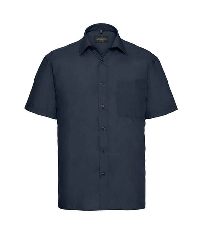 Russell Collection - Short Sleeve Easy Care Poplin Shirt - 935M BLK S