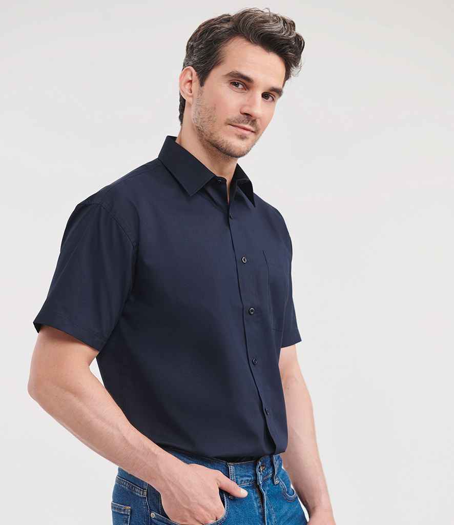 Russell Collection - Short Sleeve Easy Care Poplin Shirt - Pierre Francis