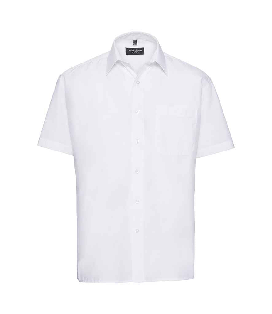 Russell Collection - Short Sleeve Easy Care Poplin Shirt - 935M BLK S