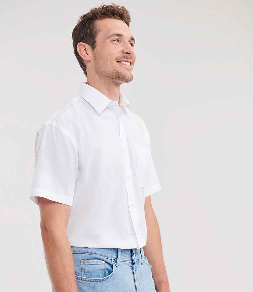 Russell Collection - Short Sleeve Easy Care Poplin Shirt - Pierre Francis