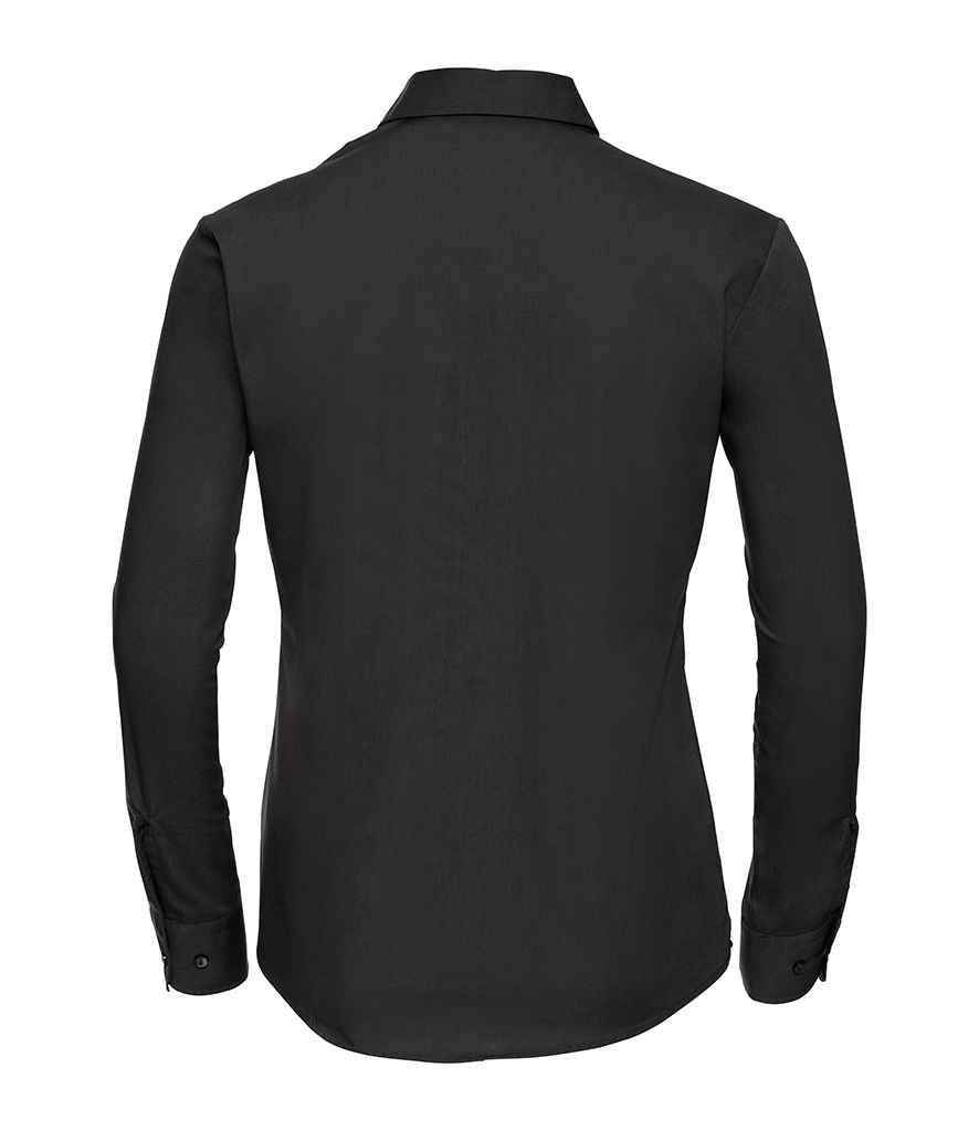 Russell Collection - Ladies Long Sleeve Easy Care Cotton Poplin Shirt