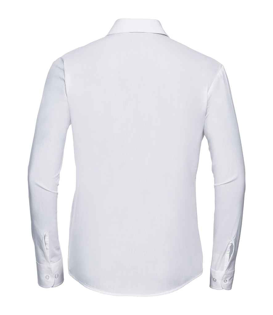 Russell Collection - Ladies Long Sleeve Easy Care Cotton Poplin Shirt - Pierre Francis