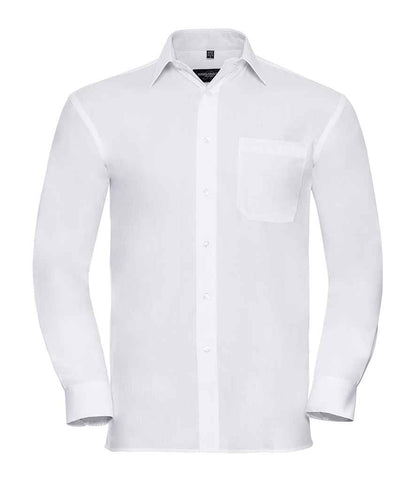 Russell Collection - Long Sleeve Easy Care Cotton Poplin Shirt - 936M BLK S