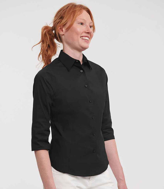 Russell Collection - Ladies 3/4 Sleeve Easy Care Fitted Shirt - Pierre Francis