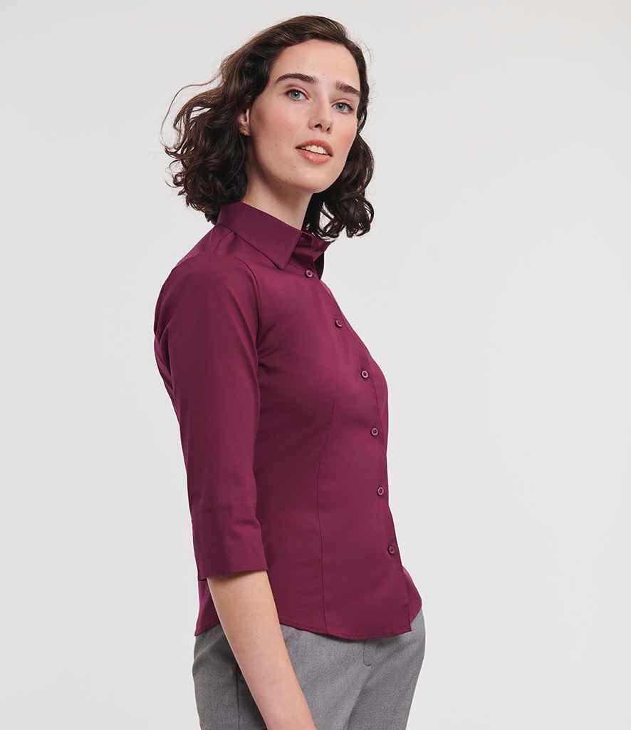 Russell Collection - Ladies 3/4 Sleeve Easy Care Fitted Shirt - Pierre Francis