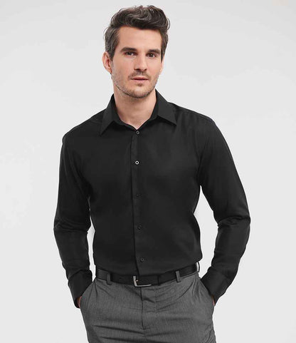 Russell Collection - Long Sleeve Tailored Ultimate Non-Iron Shirt - 958M BLK 14.5