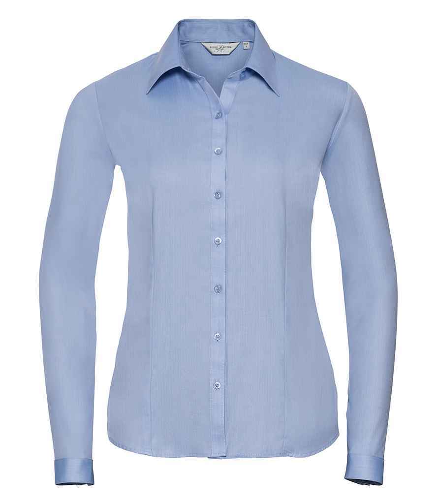 Russell Collection - Ladies Long Sleeve Herringbone Shirt - 962F LBL XS
