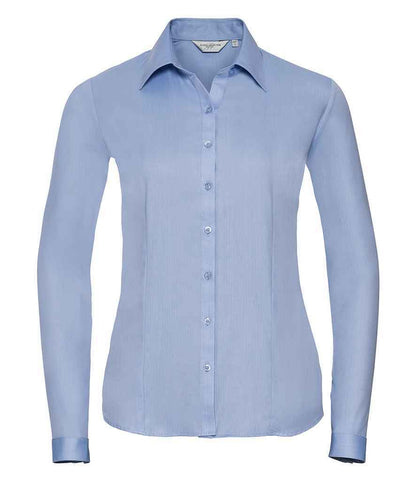 Russell Collection - Ladies Long Sleeve Herringbone Shirt - 962F LBL XS