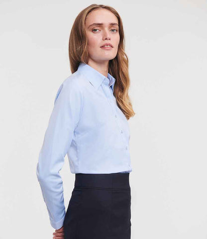 Russell Collection - Ladies Long Sleeve Herringbone Shirt - 962F LBL XS