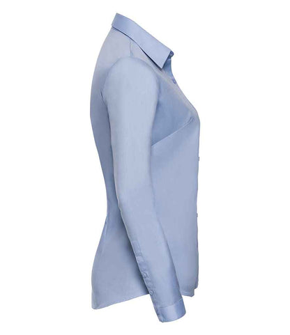 Russell Collection - Ladies Long Sleeve Herringbone Shirt - Pierre Francis