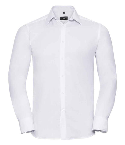 Russell Collection - Long Sleeve Herringbone Shirt - 962M LBL 14.5