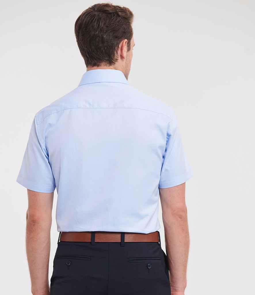 Russell Collection - Short Sleeve Herringbone Shirt - Pierre Francis