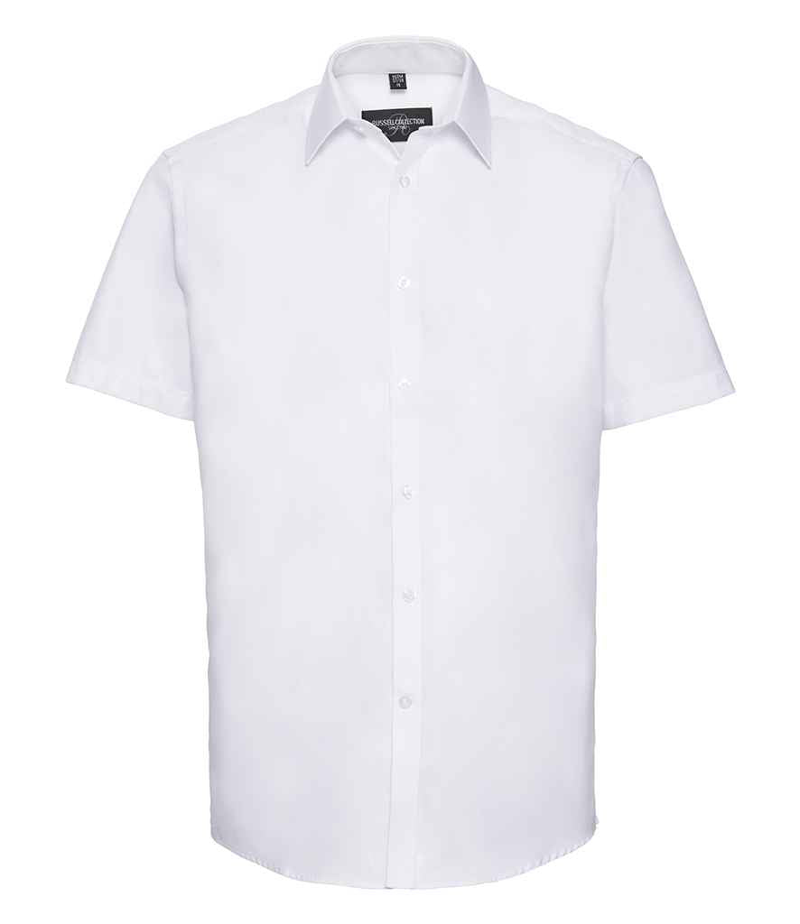 Russell Collection - Short Sleeve Herringbone Shirt - Pierre Francis