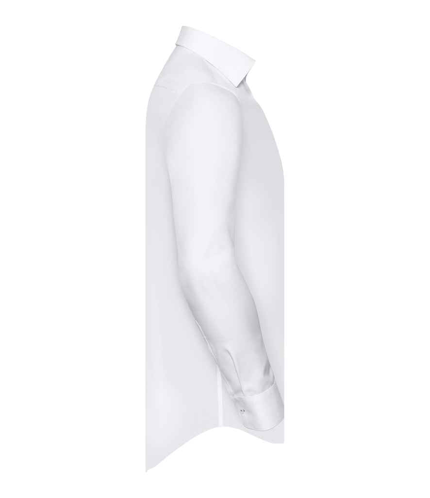 Russell Collection - Long Sleeve Contrast Herringbone Shirt - Pierre Francis