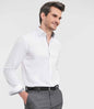Russell Collection - Long Sleeve Contrast Herringbone Shirt - Pierre Francis