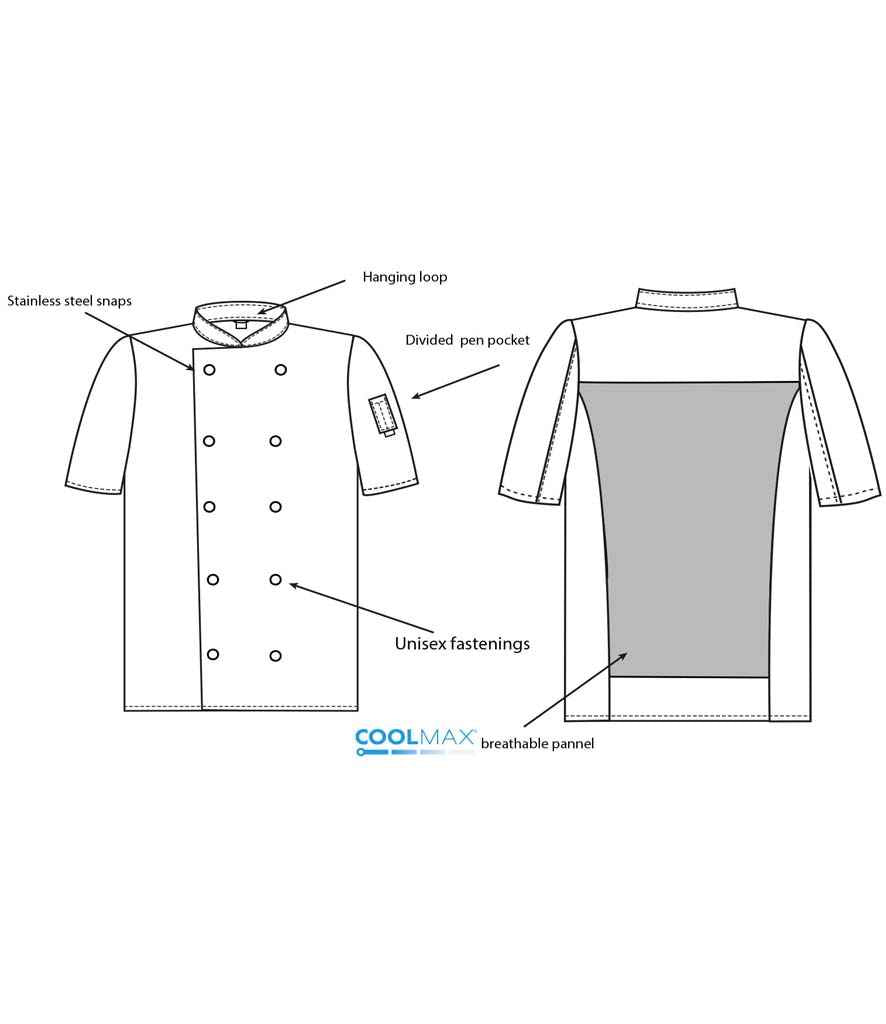 ADC - Short Sleeve Coolmax® Chef's Jacket - Pierre Francis