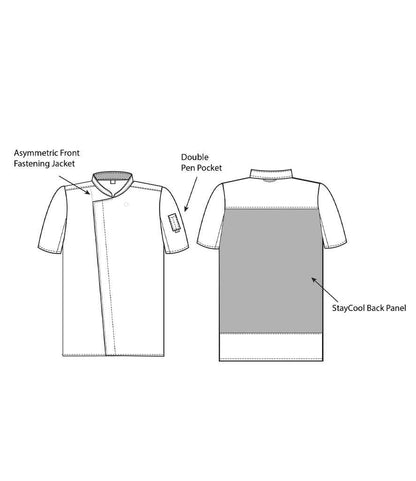 ADC - Short Sleeve Asymmetric Chef's Jacket - Pierre Francis