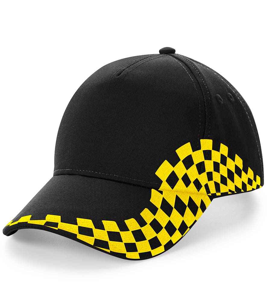 Beechfield - Grand Prix Cap - BB159 BK/YL ONE