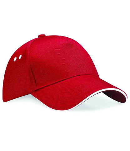 Beechfield - Ultimate 5 Panel Cap with Sandwich Peak - BB15C BK/RY ONE
