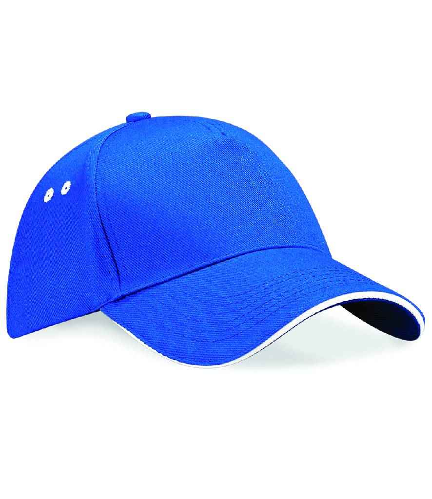 Beechfield - Ultimate 5 Panel Cap with Sandwich Peak - BB15C RY/WH ONE