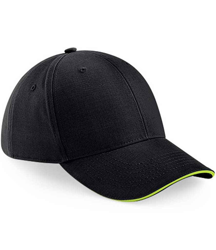 Beechfield - Athleisure 6 Panel Cap - BB20 BK/LM ONE