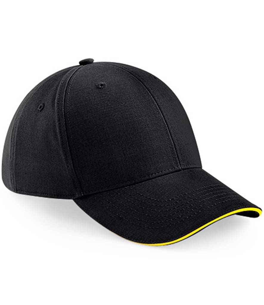 Beechfield - Athleisure 6 Panel Cap - BB20 BK/YL ONE