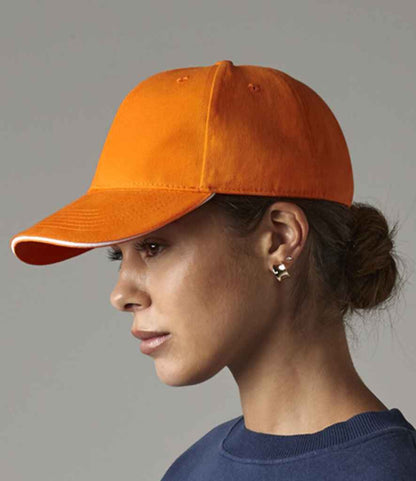 Beechfield - Athleisure 6 Panel Cap - BB20 OR/WH ONE