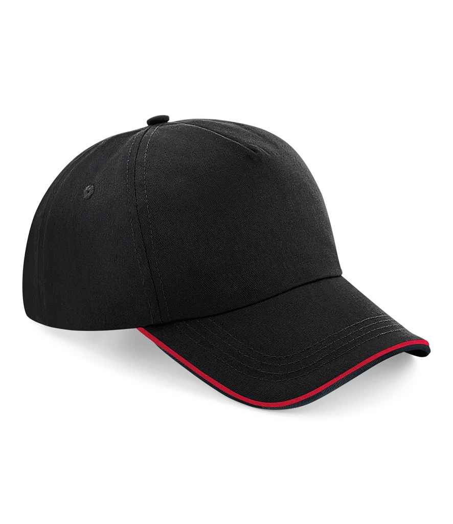Beechfield Authentic Piped 5 Panel Cap - BB25C BK/CS ONE