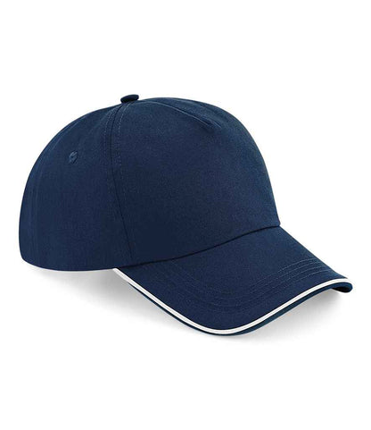 Beechfield Authentic Piped 5 Panel Cap - BB25C FN/WH ONE