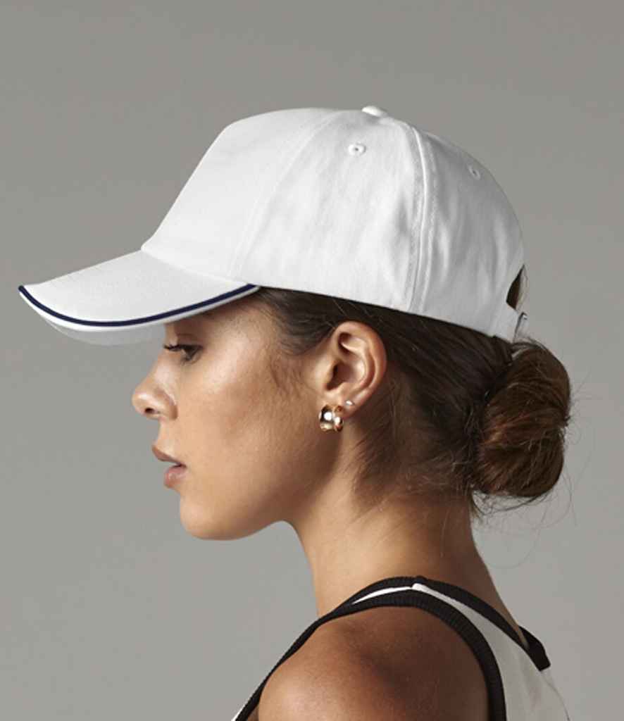 Beechfield Authentic Piped 5 Panel Cap - BB25C WH/FN ONE