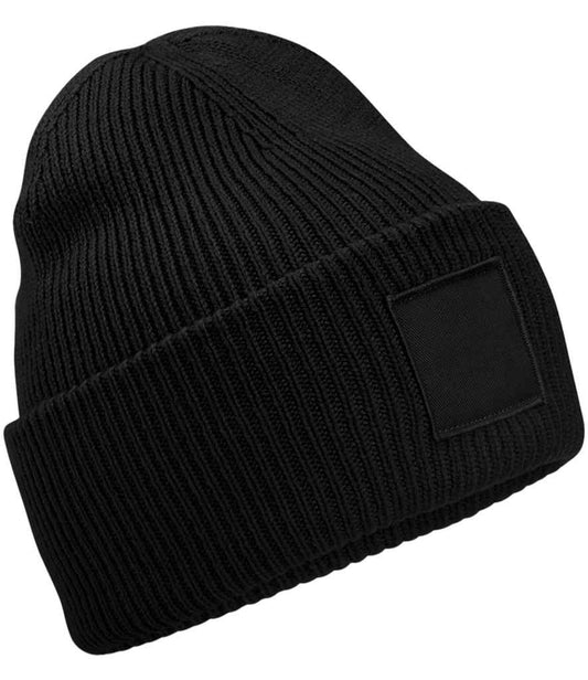 Beechfield - Deep Cuff Tonal Patch Beanie - BB336R BLK ONE