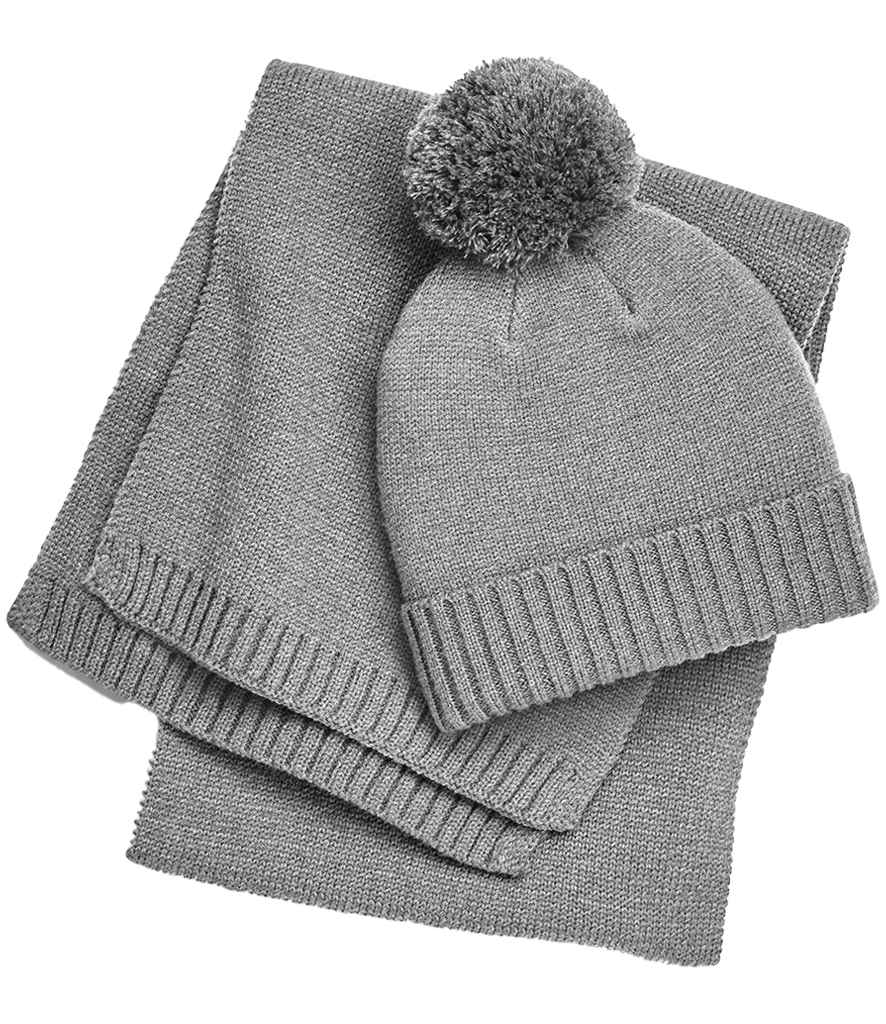 Beechfield - Knitted Scarf and Beanie Gift Set