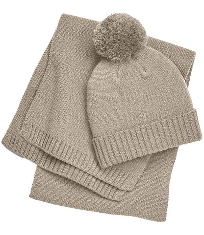 Beechfield - Knitted Scarf and Beanie Gift Set