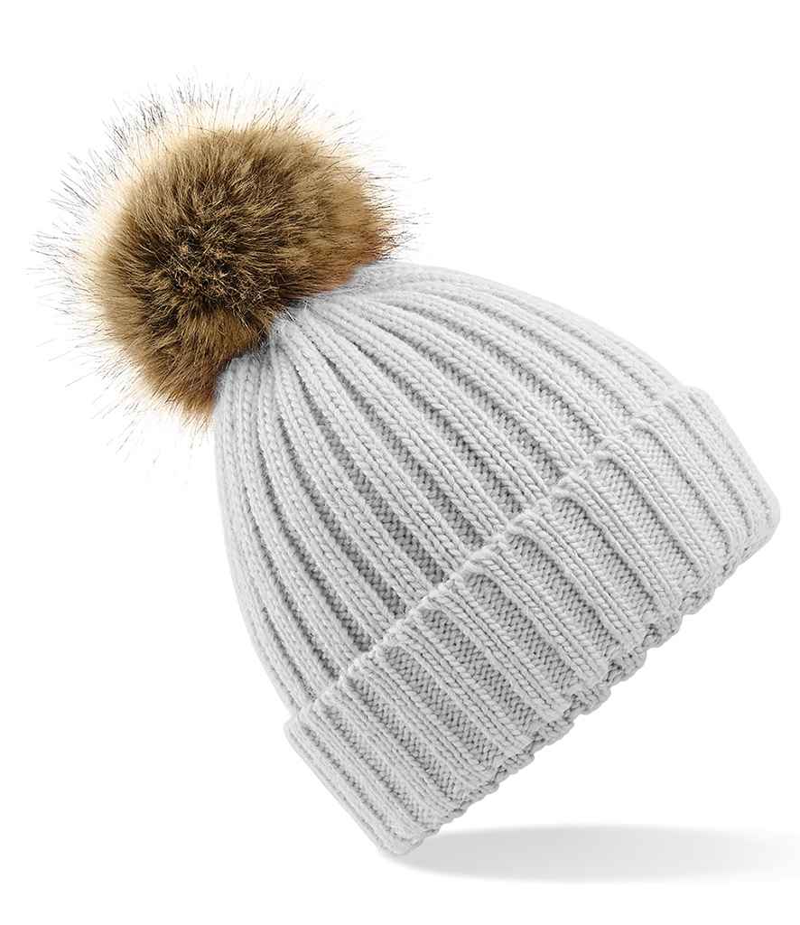 Beechfield - Faux Fur Pop Pom Chunky Beanie - BB412 BIS ONE